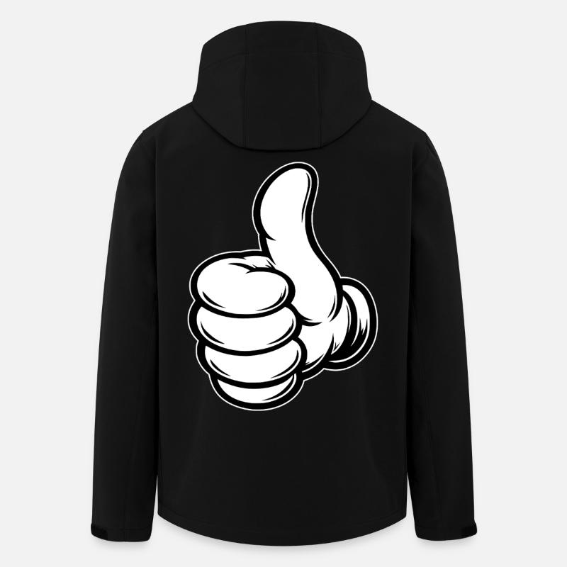 OK Comic Daumenhoch Handsymbol  - Recycelte Männer Softshell-Jacke von Stanley/Stella - Schwarz