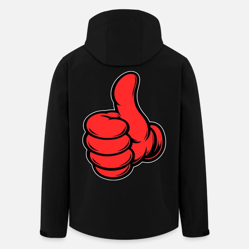 OK Comic Daumenhoch Handsymbol rot - Recycelte Männer Softshell-Jacke von Stanley/Stella - Schwarz