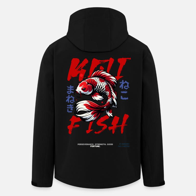 Koi Fisch Ukiyoe  - Recycelte Männer Softshell-Jacke von Stanley/Stella - Schwarz