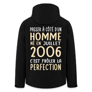 Anniversaire 20 ans - Né en Juillet 2006 - Veste softshell homme en polyester recyclé Stanley/Stella - noir - Dos - AI Model Male 185 light (185cm)