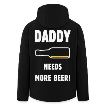 Papa a besoin de plus de bière ! (Papa / Papa / Bière / NÉGATIF) - Veste softshell homme en polyester recyclé Stanley/Stella - noir - Dos - AI Model Male 185 light (185cm)