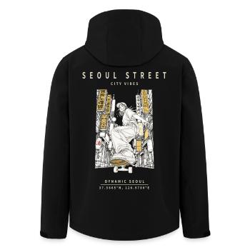 Seoul Street City Vibes - Veste softshell homme en polyester recyclé Stanley/Stella - noir - Dos - AI Model Male 185 light (185cm)
