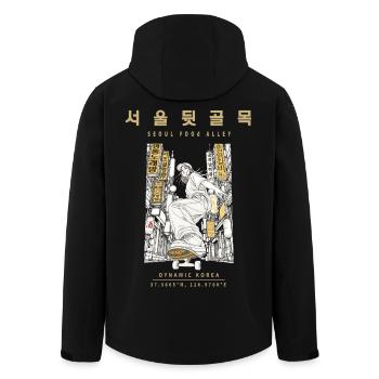 Korea Seoul Südkorea Vintage Streetwear Design - Recycelte Männer Softshell-Jacke von Stanley/Stella - Schwarz - Hinten - AI Model Male 185 light (185cm)
