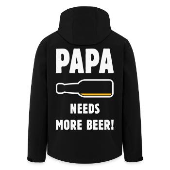 Papa Needs More Beer! (Father Daddy Beer / NEG 2C) - Men’s Recycled Softshell Jacket by Stanley/Stella - black - Back - AI Model Male 185 light (185cm)