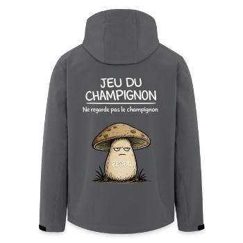 Jeu du Champignon  - Veste softshell homme en polyester recyclé Stanley/Stella - noir - Dos - AI Model Male 185 light (185cm)