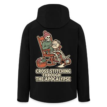 Cross Stitching Through The Apocalypse - Recycelte Männer Softshell-Jacke von Stanley/Stella - Schwarz - Hinten - AI Model Male 185 light (185cm)