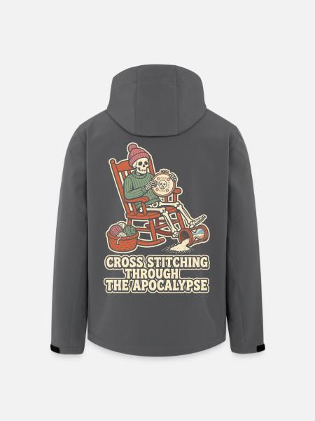 Cross Stitching Through The Apocalypse - Men’s Recycled Softshell Jacket by Stanley/Stella - black