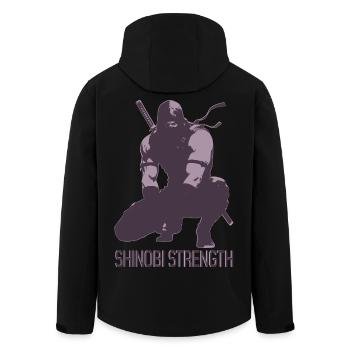 Shinobi Strength Anime Gym Shirt – Ninja Workout  - Men’s Recycled Softshell Jacket by Stanley/Stella - black - Back - AI Model Male 185 light (185cm)