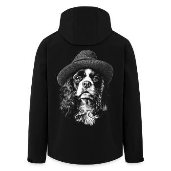 Cavalier King Charles Spaniel Hat Chien - Veste softshell homme en polyester recyclé Stanley/Stella - noir - Dos - AI Model Male 185 light (185cm)