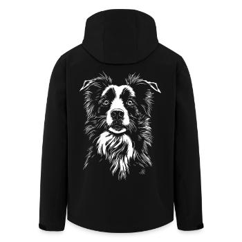 Border Collie Portrait Hunde Hund Hütehunde - Recycelte Männer Softshell-Jacke von Stanley/Stella - Schwarz - Hinten - AI Model Male 185 light (185cm)