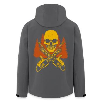 Holz, Holzfäller, Kettensäge, Motorsäge, Wald, Säg - Recycelte Männer Softshell-Jacke von Stanley/Stella - Schwarz - Hinten - AI Model Male 185 light (185cm)