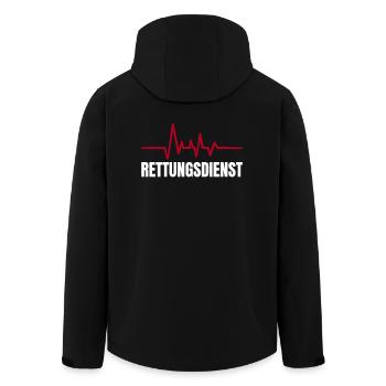 Rettungsdienst Sanitäter Paramedic Notärztin - Recycelte Männer Softshell-Jacke von Stanley/Stella - Schwarz - Hinten - AI Model Male 185 light (185cm)