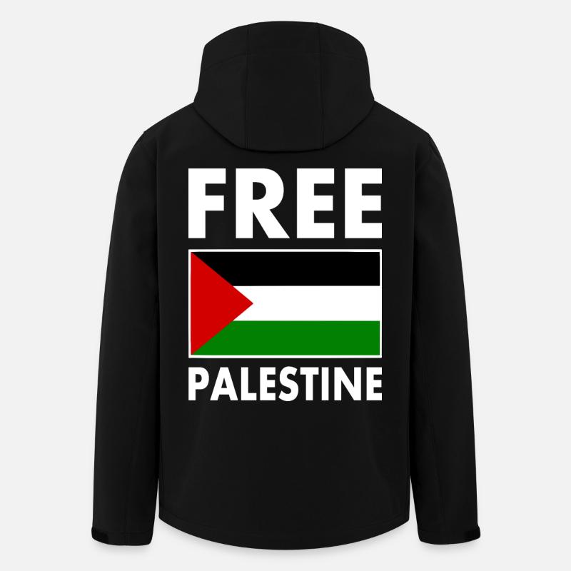 Free palestine - Veste softshell homme en polyester recyclé Stanley/Stella - noir