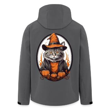 Halloween Katze - Recycelte Männer Softshell-Jacke von Stanley/Stella - Schwarz - Hinten - AI Model Male 185 light (185cm)