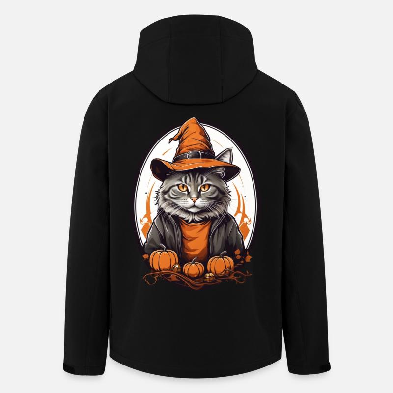 Halloween Katze - Recycelte Männer Softshell-Jacke von Stanley/Stella - Schwarz