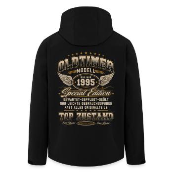 Oldtimer Baujahr 1995 Jahrgang Geburtstag Geschenk - Recycelte Männer Softshell-Jacke von Stanley/Stella - Schwarz - Hinten - AI Model Male 185 light (185cm)