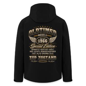Oldtimer Baujahr 1966 Jahrgang Geburtstag Geschenk - Recycelte Männer Softshell-Jacke von Stanley/Stella - Schwarz - Hinten - AI Model Male 185 light (185cm)
