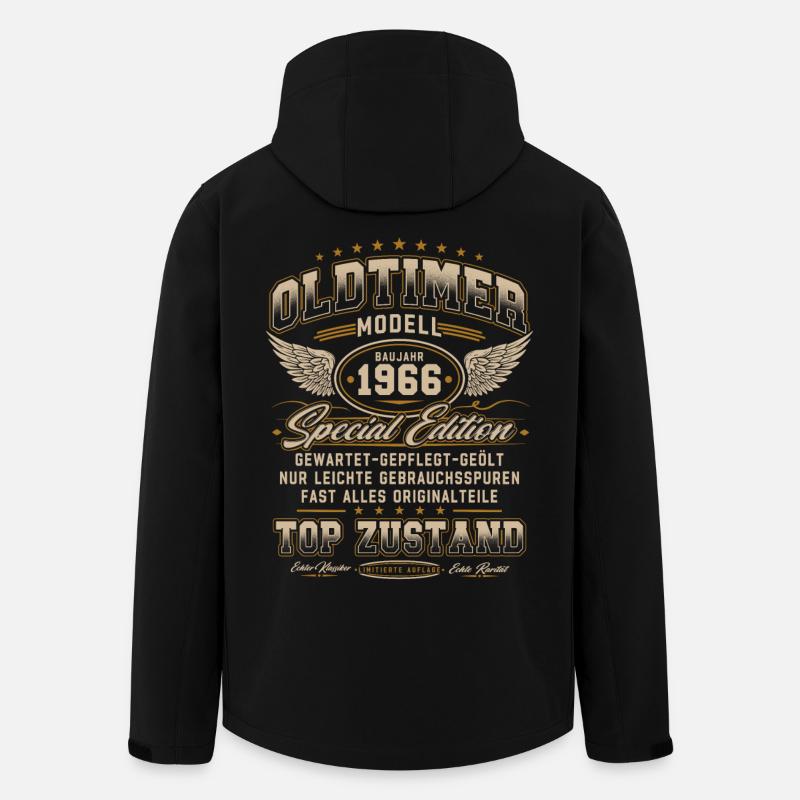Oldtimer Baujahr 1966 Jahrgang Geburtstag Geschenk - Recycelte Männer Softshell-Jacke von Stanley/Stella - Schwarz