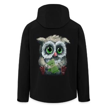 Owl - Recycelte Männer Softshell-Jacke von Stanley/Stella - Schwarz - Hinten - AI Model Male 185 light (185cm)