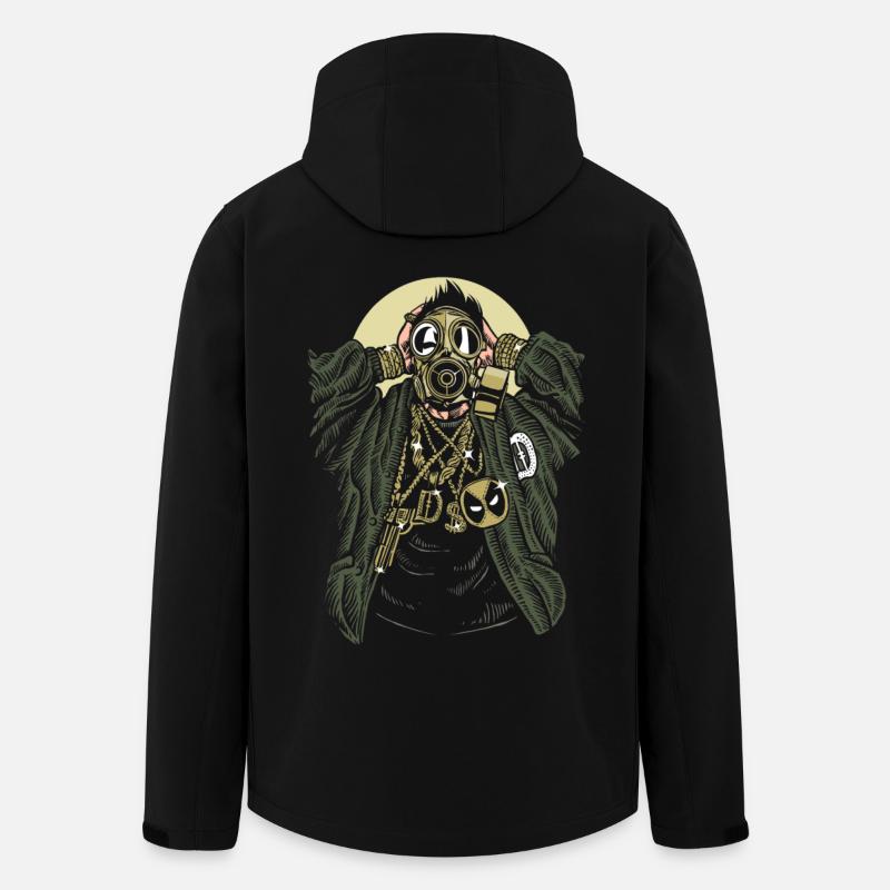 Gasmask gangsta - Men’s Recycled Softshell Jacket by Stanley/Stella - black