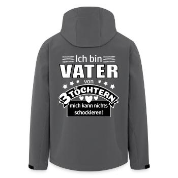 Vater von 3 Töchtern - Recycelte Männer Softshell-Jacke von Stanley/Stella - Schwarz - Hinten - AI Model Male 185 light (185cm)