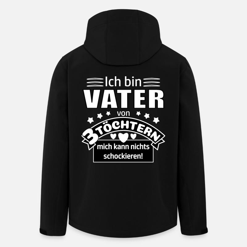 Vater von 3 Töchtern - Recycelte Männer Softshell-Jacke von Stanley/Stella - Schwarz
