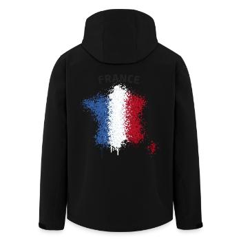 France Text Landkarte Flagge Graffiti - Recycelte Männer Softshell-Jacke von Stanley/Stella - Schwarz - Hinten - AI Model Male 185 light (185cm)
