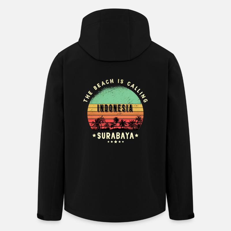 Surabaya Indonesia beach design - Men’s Recycled Softshell Jacket by Stanley/Stella - black