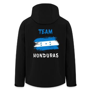 Honduras Team Flaggen Design - Recycelte Männer Softshell-Jacke von Stanley/Stella - Schwarz - Hinten - AI Model Male 185 light (185cm)
