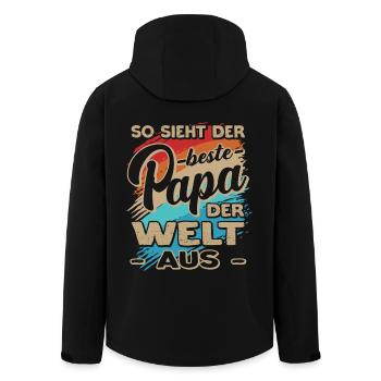 So sieht der beste Papa der Welt aus | Vatertag - Recycelte Männer Softshell-Jacke von Stanley/Stella - Schwarz - Hinten - AI Model Male 185 light (185cm)