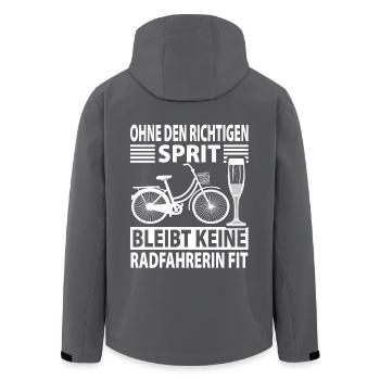 Radfahrerin Sekt und gut gelaunt - Recycelte Männer Softshell-Jacke von Stanley/Stella - Schwarz - Hinten - AI Model Male 185 light (185cm)