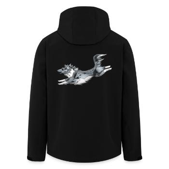 Berger Shetland Blue Merle - Men’s Recycled Softshell Jacket by Stanley/Stella - black - Back - AI Model Male 185 light (185cm)