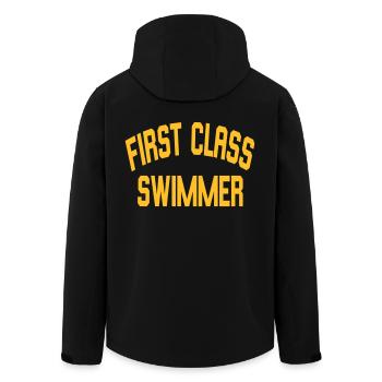 First Class Swimmer - Men’s Recycled Softshell Jacket by Stanley/Stella - black - Back - AI Model Male 185 light (185cm)