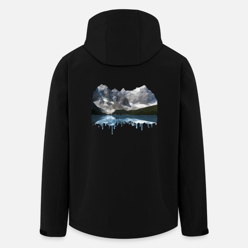 Mountains Low Poly - Recycelte Männer Softshell-Jacke von Stanley/Stella - Schwarz