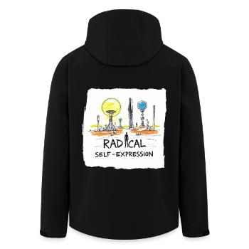Radical self-portrayal - Men’s Recycled Softshell Jacket by Stanley/Stella - black - Back - AI Model Male 185 light (185cm)