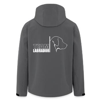 TEAM Labrador Dog Dog Labbi Wilsigns - Men’s Recycled Softshell Jacket by Stanley/Stella - black - Back - AI Model Male 185 light (185cm)
