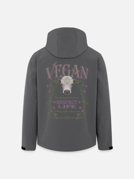 VEGAN - RESPECT LIFE - Recycelte Männer Softshell-Jacke von Stanley/Stella - Schwarz