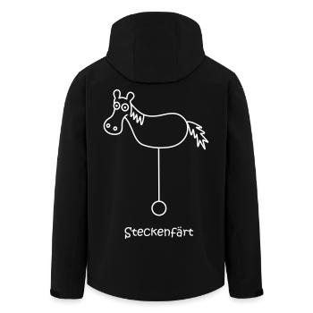 Steckenfärt, cheval de bataille, cheval sur roues - Veste softshell homme en polyester recyclé Stanley/Stella - noir - Dos - AI Model Male 185 light (185cm)