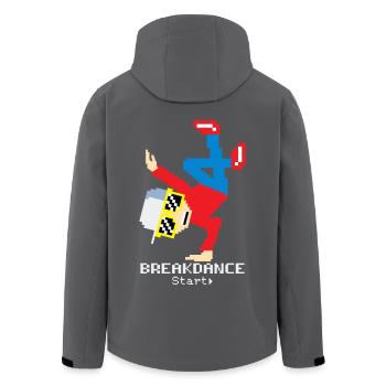 Pixel Breakdance B-Boy | Retro 8-Bit Hip Hop - Men’s Recycled Softshell Jacket by Stanley/Stella - anthracite - Back - AI Model Male 185 light (185cm)
