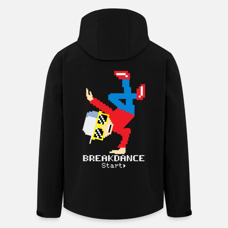 Pixel Breakdance B-Boy | Retro 8-Bit Hip Hop  - Recycelte Männer Softshell-Jacke von Stanley/Stella - Schwarz