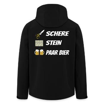 Schere , Stein, Paar Bier - Recycelte Männer Softshell-Jacke von Stanley/Stella - Schwarz - Hinten - AI Model Male 185 light (185cm)