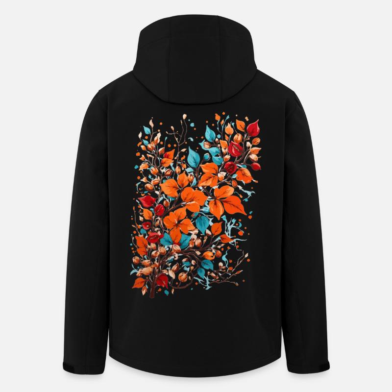 Efterårsblomster med nødder - Stanley/Stella Mænd Genanvendt Softshell-jakke Discoverer - sort