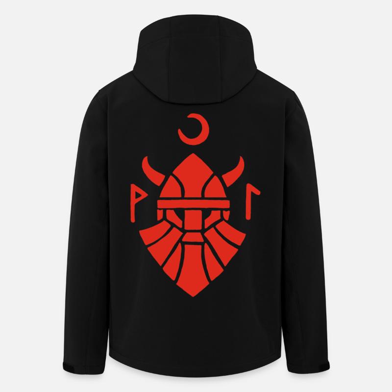 Red Viking Warrior Symbol - Men’s Recycled Softshell Jacket by Stanley/Stella - black