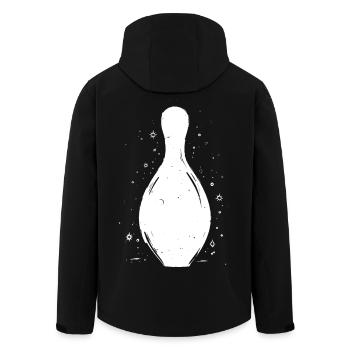Bowling Pins Skizze - Recycelte Männer Softshell-Jacke von Stanley/Stella - Schwarz - Hinten - AI Model Male 185 light (185cm)