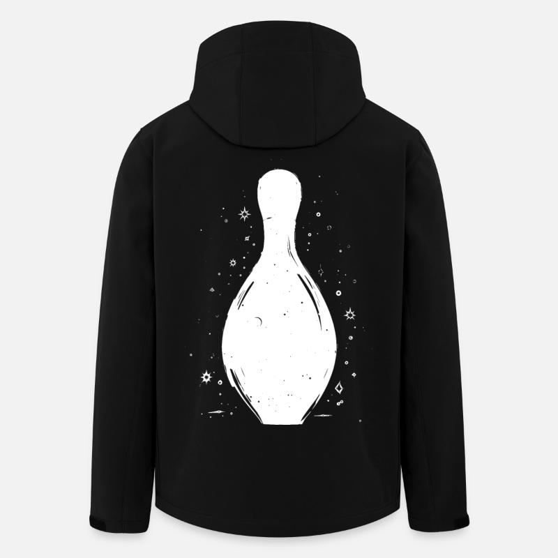 Bowling Pins Skizze - Recycelte Männer Softshell-Jacke von Stanley/Stella - Schwarz