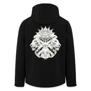 Yvo Tattoo, Lion, Soleil, Löwe, Sonne, Tattoo Be You - Veste softshell homme en polyester recyclé Stanley/Stella - noir - Dos - AI Model Male 185 light (185cm)