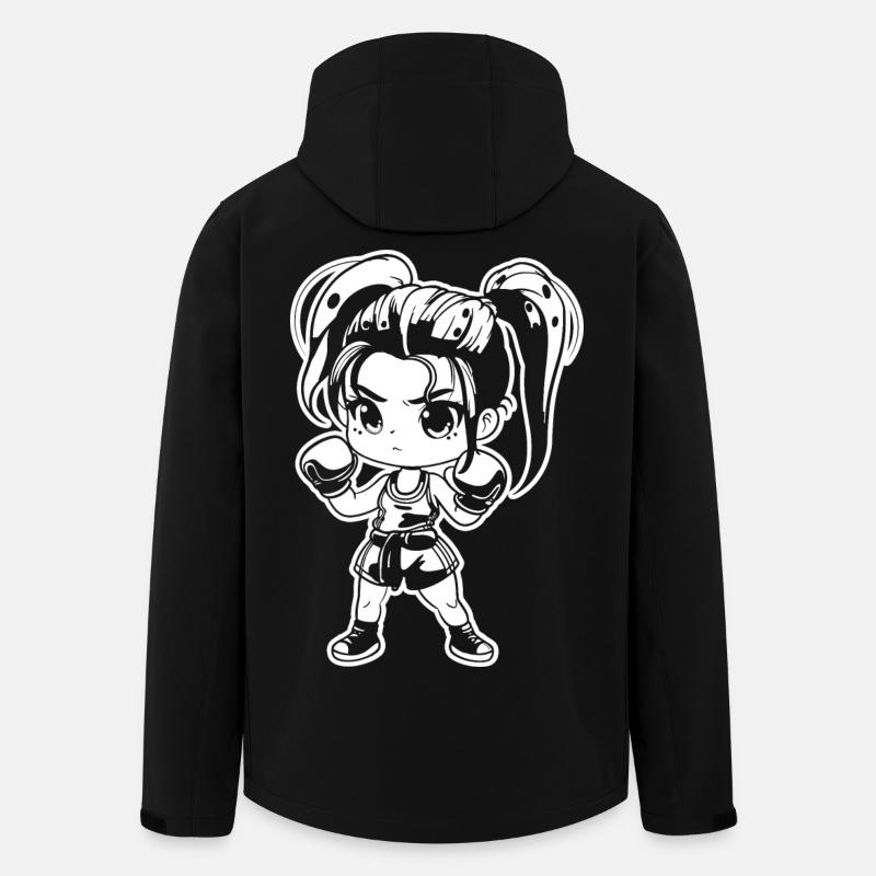 Kickboxerin Manga Stil - Recycelte Männer Softshell-Jacke von Stanley/Stella - Schwarz