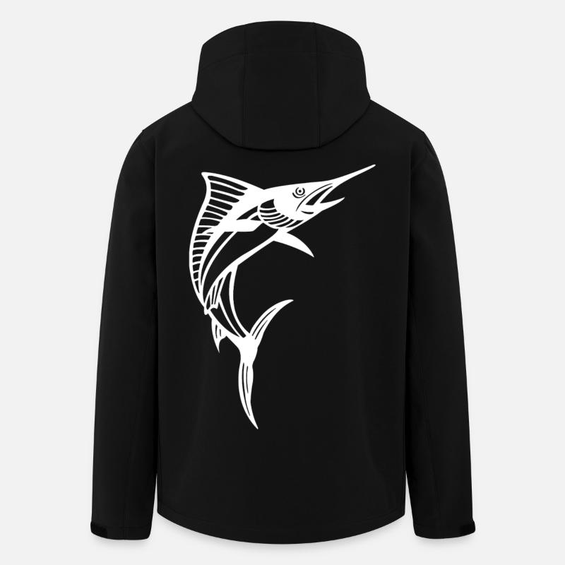 White Swordfish - Men’s Recycled Softshell Jacket by Stanley/Stella - black