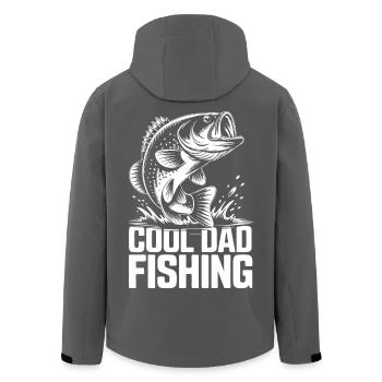 Cool Dad Fishing Rod Design - Men’s Recycled Softshell Jacket by Stanley/Stella - black - Back - AI Model Male 185 light (185cm)