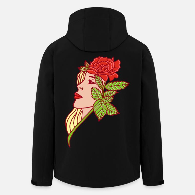 Die junge Frau und die Rose - Recycelte Männer Softshell-Jacke von Stanley/Stella - Schwarz
